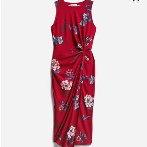 Nine Britton Red Floral Midi Dress